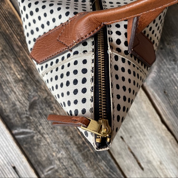 Fossil Coated Canvas Polka Dot Large City Tote - Picture 7 of 13